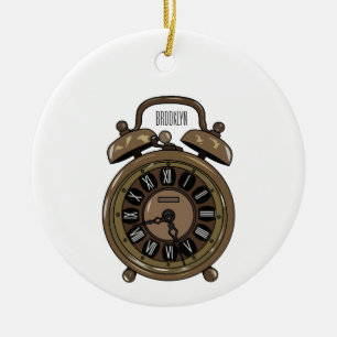 Illustratie van de cartoon van de wekker keramisch ornament