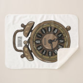 Illustratie van de cartoon van de wekker sherpa deken (Voorkant (horizontaal))