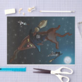 Illustratie van de Cat-leerling van de Cute Witch Tissuepapier (Craft)