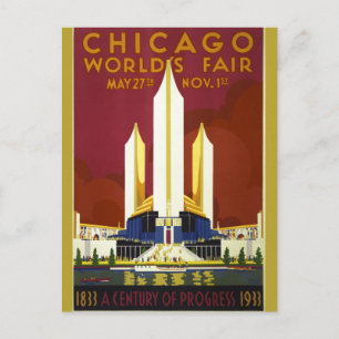 Illustratie van de  Chicago World's Fair 1933 Briefkaart