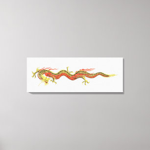 Illustratie van de Chinese draak Canvas Afdruk