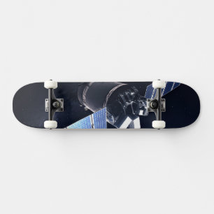 Illustratie van de Dragon XL ruimtesonde. Skateboard