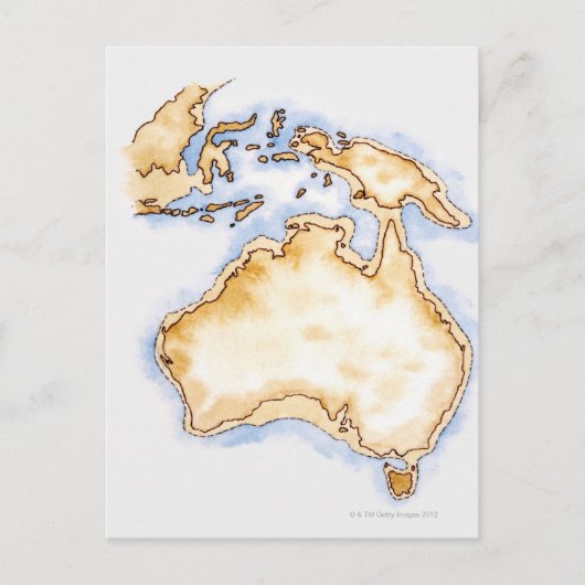 Illustratie van de eenvoudige overzichtskaart van briefkaart (Voorkant)