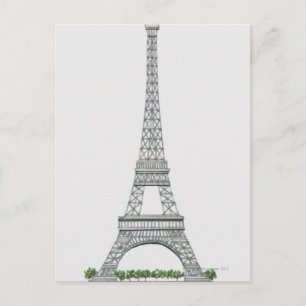 Illustratie van de Eiffeltoren in Parijs, Frankrij Briefkaart