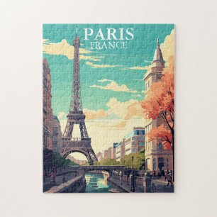 Illustratie van de Eiffeltoren in Parijs, Frankrij Legpuzzel