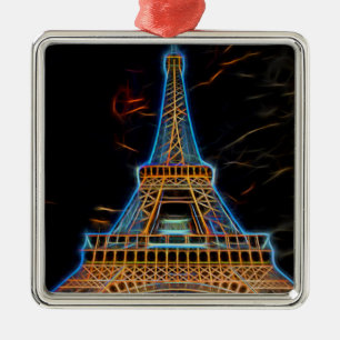 Illustratie van de Eiffeltoren - Parijs, Frankrijk Metalen Ornament