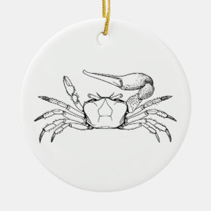 Illustratie van de Fiddler Crab (lijnkunst) Keramisch Ornament