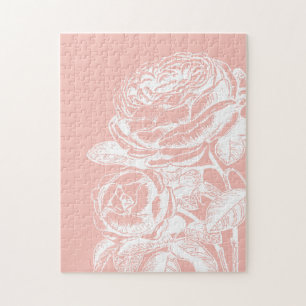  illustratie van de flora Blush Pink Botanical Legpuzzel