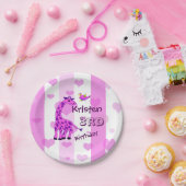 illustratie van de Giraffe in roze kleur Papieren Bordje (Feest)