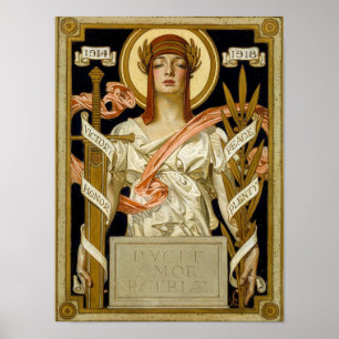 Illustratie van de Grote Oorlogsoverwinning, 1918 Poster