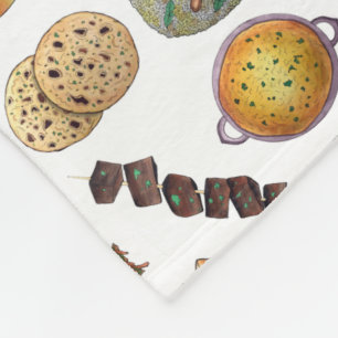 Illustratie van de Indiase voedselverwerkende indu Fleece Deken