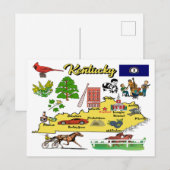 Illustratie van de Kentucky Map Briefkaart (Voorkant / Achterkant)