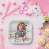 Illustratie van de kerstfeestdag papieren bordje (Feest)