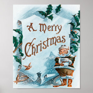 Illustratie van de kerstfeestdag poster