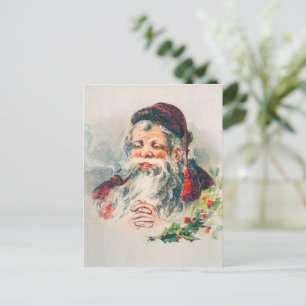 Illustratie van de Kerstman in vintage stijl Feestdagenkaart