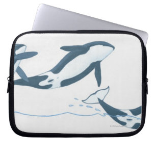 Illustratie van de Killer Whales (Orcinus orca) Laptop Sleeve
