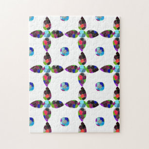 Illustratie van de kleurenillustratie Turquoise Fl Legpuzzel