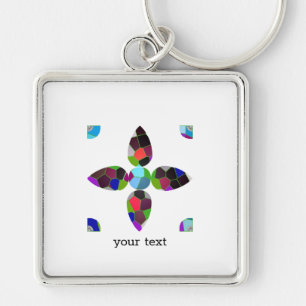 Illustratie van de kleurenillustratie Turquoise Fl Sleutelhanger