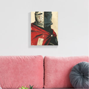 Illustratie van de Kruisvaarder Ridder Canvas Afdruk