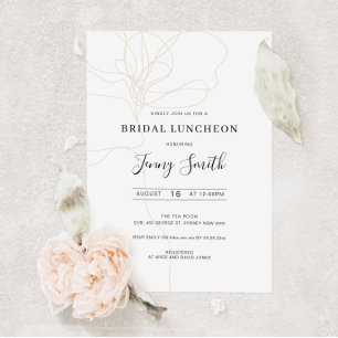 Illustratie van de lijnkunstbridal luncheon-uitnod kaart