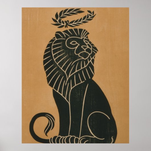 Illustratie van de  Lion Art Deco (1917) Poster (Voorkant)