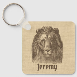 illustratie van de Lion op Aangepersonaliseerde B Sleutelhanger