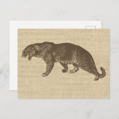 Illustratie van de luipaard over de overlapping briefkaart (Voorkant / Achterkant)