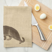 Illustratie van de luipaard over de overlapping theedoek (Quarter Fold)