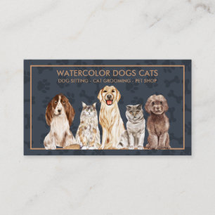 Illustratie van de marine Paws Dogs Cats Pet Visitekaartje