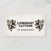 Illustratie van de middeleeuwse leeuw visitekaartje (Voorkant)
