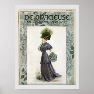 Illustratie van de  Mode Lady Botanisch Pet P Poster
