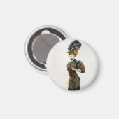 Illustratie van de  Mode Lady Feather Boa Pet Magneet (Voorkant / Achterkant)