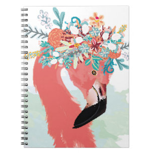 illustratie van de mode met roze flamingoflami notitieboek