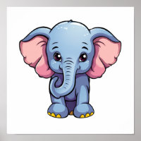illustratie van de olifant van cartoon
