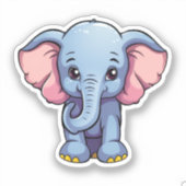 illustratie van de olifant van cartoon sticker (Voorkant)