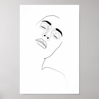 Illustratie van de One Line Women-Mode Poster
