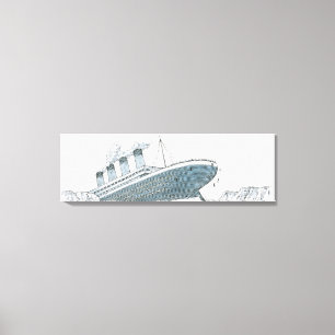 Illustratie van de passagier die onder de Titanic  Canvas Afdruk