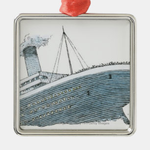 Illustratie van de passagier die onder de Titanic Metalen Ornament