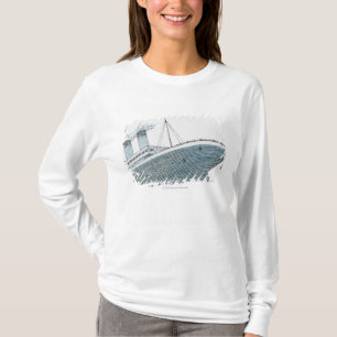 Illustratie van de passagier die onder de Titanic  T-shirt
