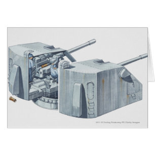 Illustratie van de pistool turret op een WW2-slags