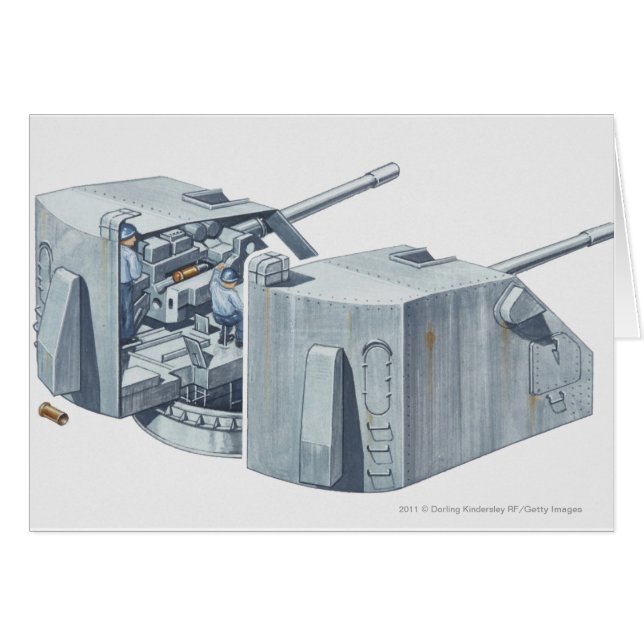 Illustratie van de pistool turret op een WW2-slags (Voorkant Horizontaal)