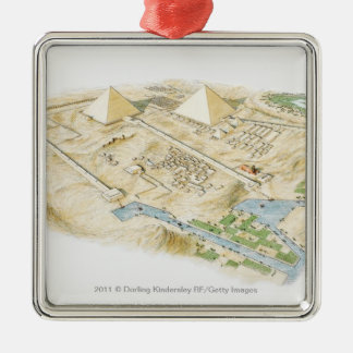 Illustratie van de Pyramides van Giza Metalen Ornament