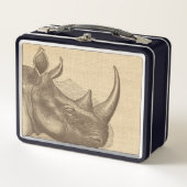 Illustratie van de  Rhino op Burlap (Voorkant)