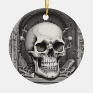 Illustratie van de schedel keramisch ornament