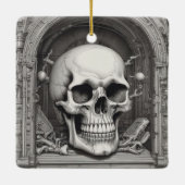 Illustratie van de schedel keramisch ornament (Achterkant)