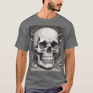 Illustratie van de schedel t-shirt