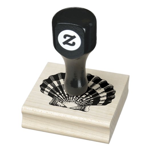  illustratie van de schelp-schelp 	rubberstempel (Stempel)