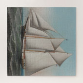 Illustratie van de  Schooner-Zeilboot (1887) Legpuzzel (Horizontaal)