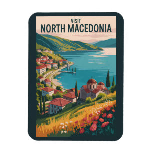 Illustratie van de skyline van Noord-Macedonië Rei Magneet
