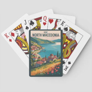 Illustratie van de skyline van Noord-Macedonië Rei Pokerkaarten